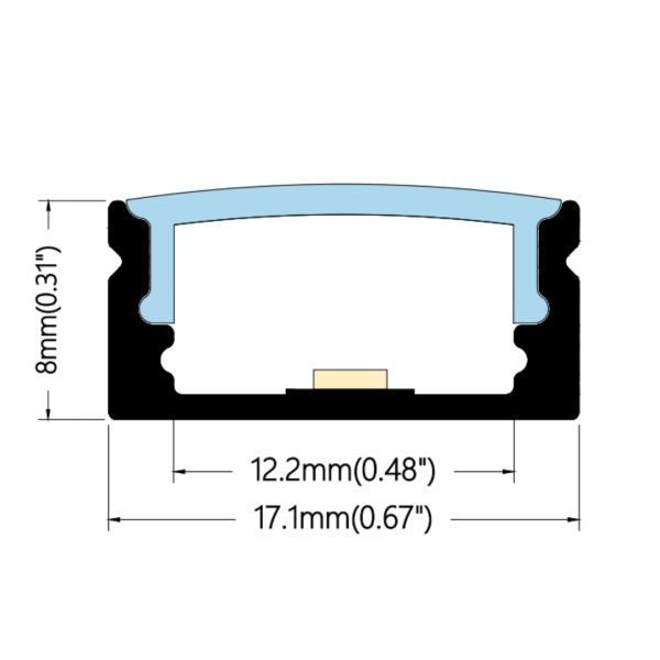 17×8mm Slim Surface LED Profile for Linear Lighting | AL006 - Image 3