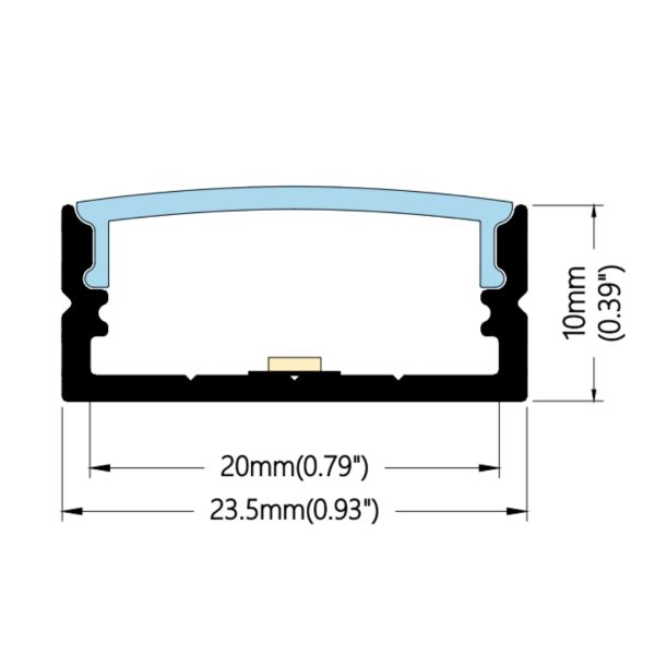 23.5×10mm Slim Surface Profile | AL010 - Image 2