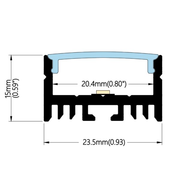 23.5×15mm High Heat Dissipation Profile | AL011 - Image 2
