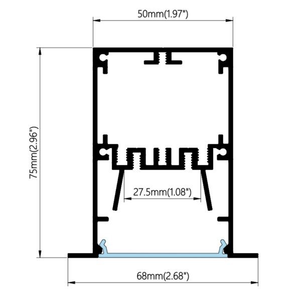 68×75mm Driver-Integrated Recessed Profile | AL125 - Image 2