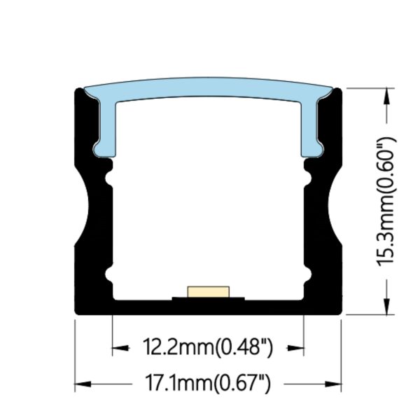 17×15mm Surface LED Profile | AL013 - Image 2