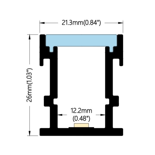 21×26mm IP67 Floor Channel | AL042 - Image 2