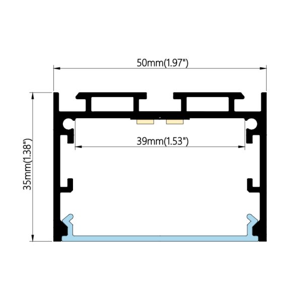50×35mm Pendant/Surface Channel | AL047 - Image 2
