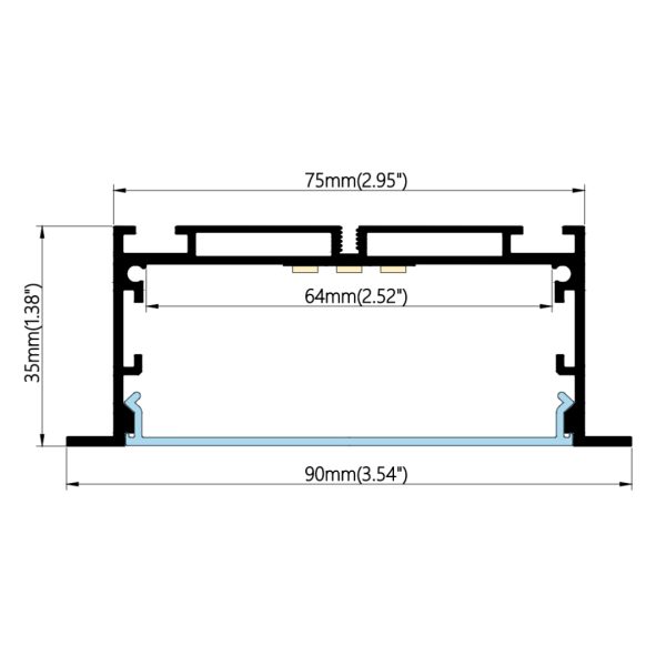 90×35mm Heavy-Duty Clip Channel | AL048 - Image 2