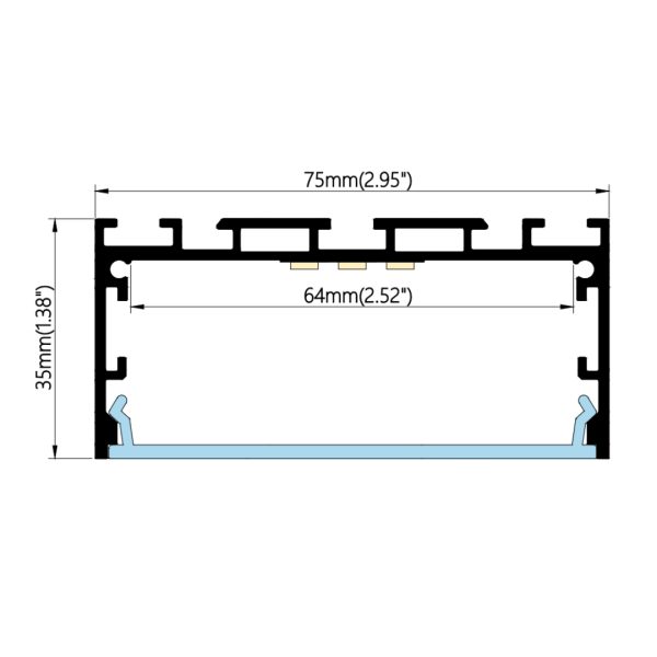 75×35mm Pendant/Surface Channel | AL049 - Image 2
