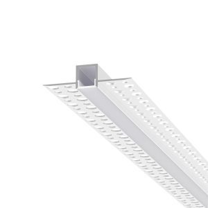53×14mm narrow flush-mounted profile with flanged screw holes