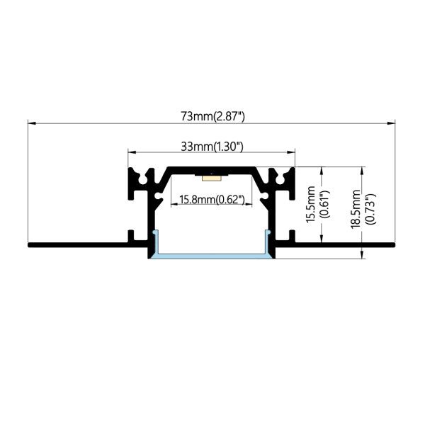 73×18.5mm Linkable Flush Profile | AL065 - Image 2