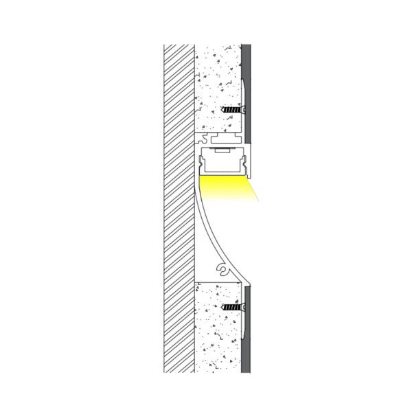 96×18.5mm Wall Wash Flush Profile | AL067 - Image 3