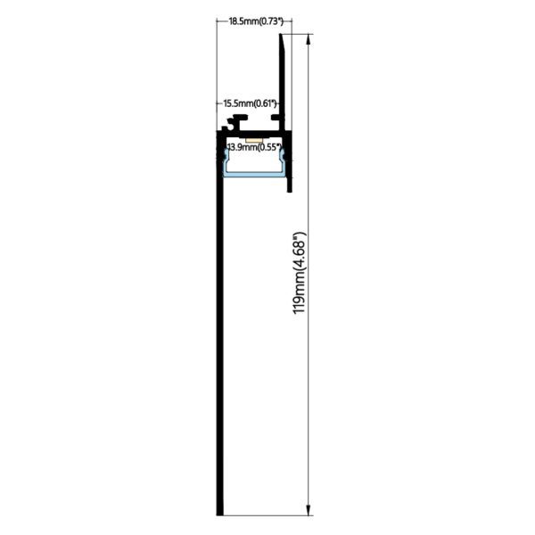 119×18.5mm Wall Wash & Skirting Profile | AL069 - Image 2