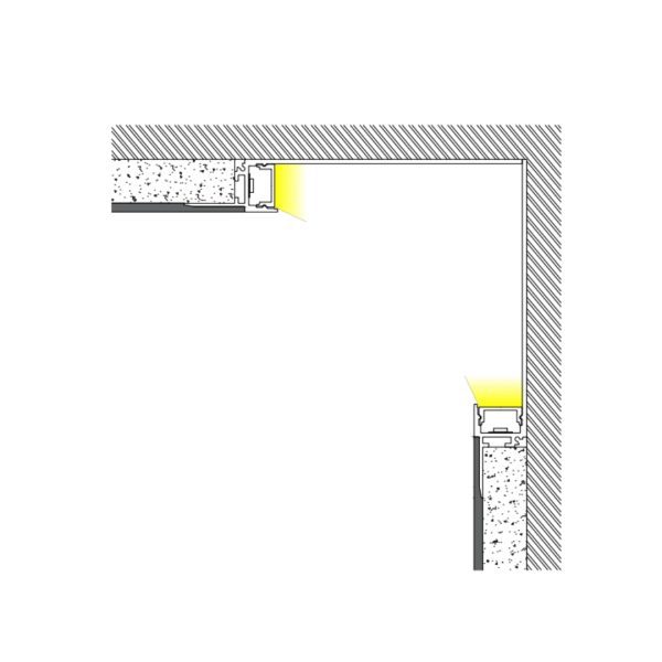119×18.5mm Wall Wash & Skirting Profile | AL069 - Image 3