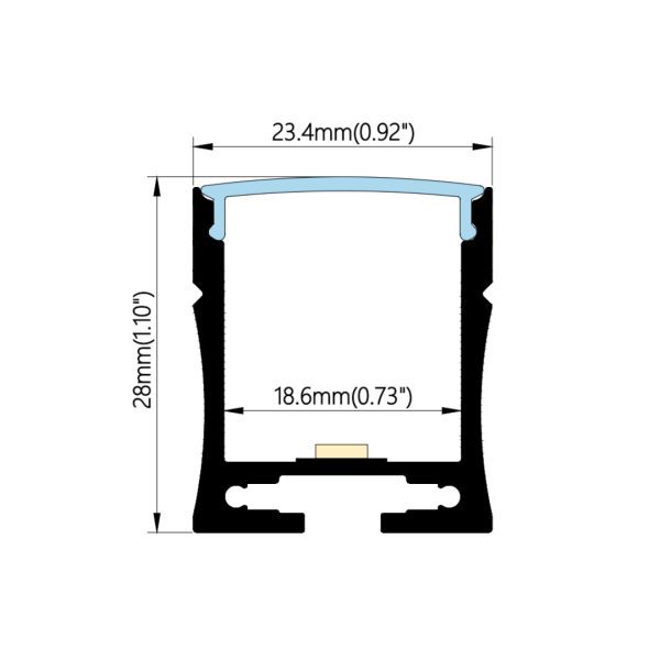 23.4×28mm Surface Mount Track | AL087 - Image 2