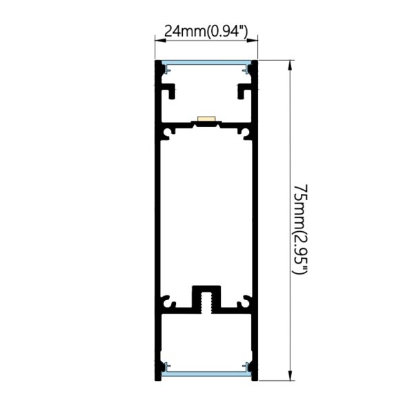 24×75mm Dual-Glow Pendant Profile | AL106 - Image 2