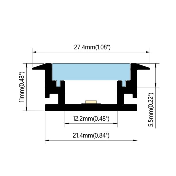 27×11mm IP67 Floor LED Channel | AL109 - Image 2