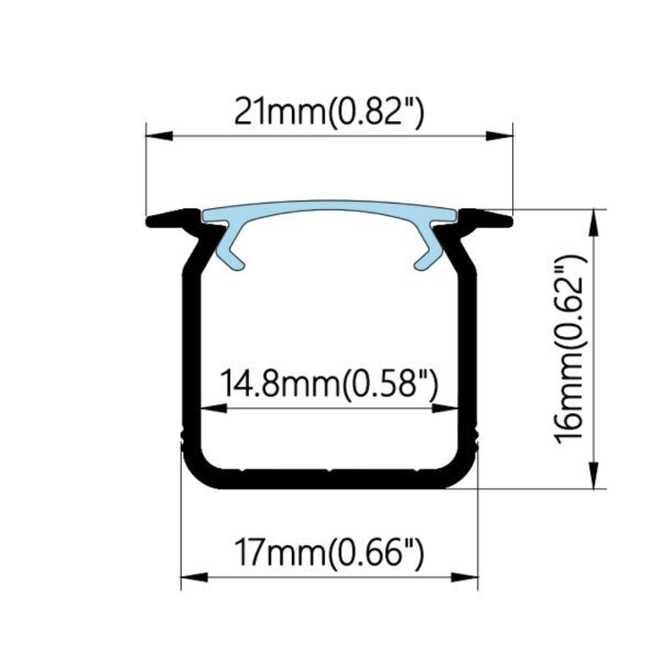21×16mm Standard Recessed Profile | AL124 - Image 2