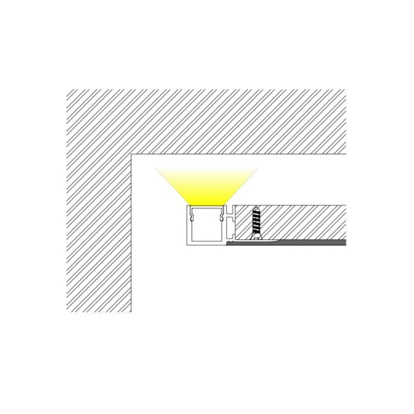 42.5×18.5mm Flush Wall Washer Profile | AL127 - Image 3