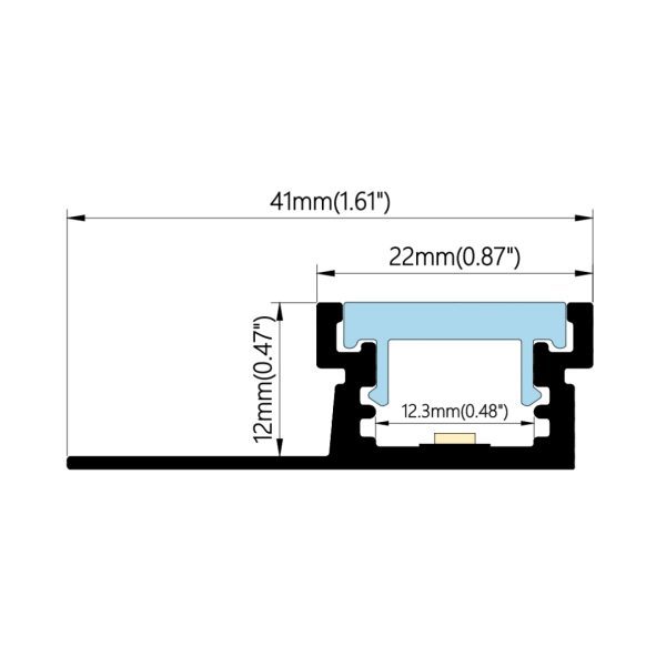 41×13mm Wide Tile Integration Profile | AL140 - Image 2
