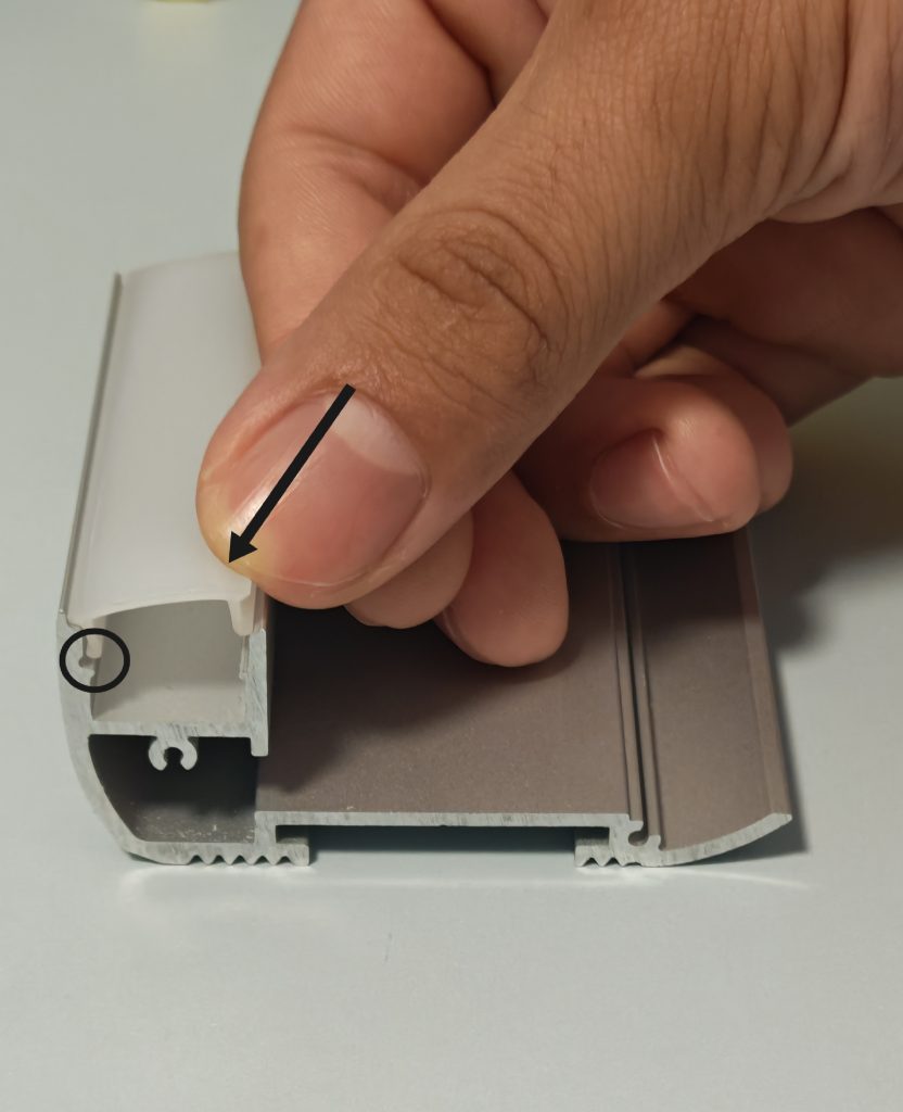 45-Degree Snap-In Technique for Tight LED Profile Diffusers