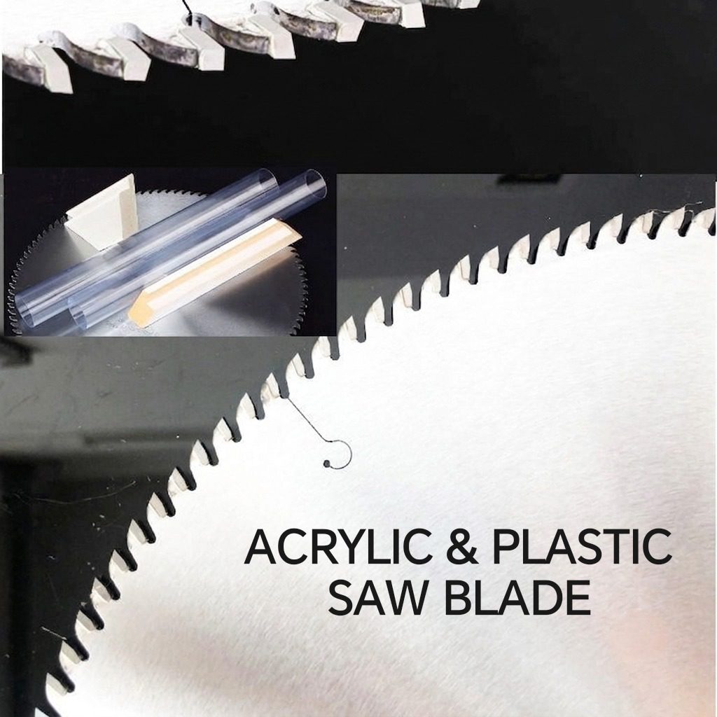Dedicated acrylic and plastic saw blade for cutting LED profile diffusers without cracking or melting.