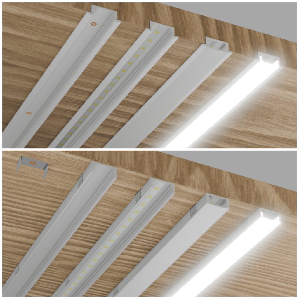 LED aluminum profile installation for a clean and professional linear lighting system