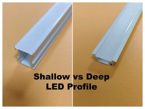Comparison of LED aluminum profile depth and width for light uniformity