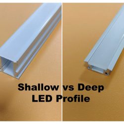 Comparison of LED aluminum profile depth and width for light uniformity